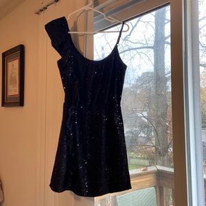 Black sequence  off shoulder dress